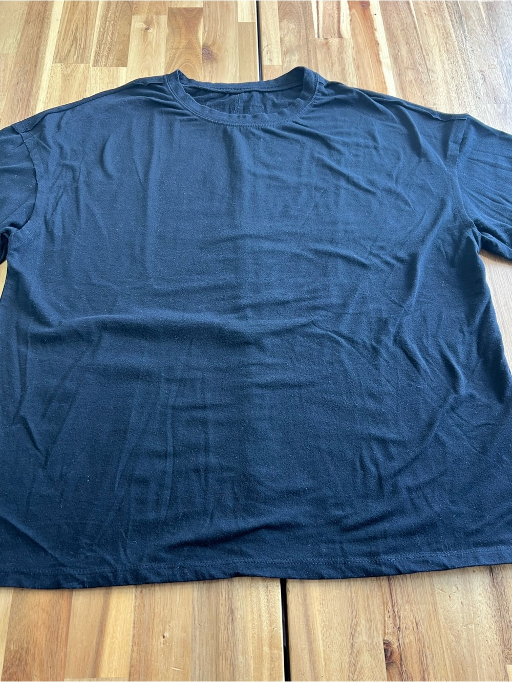 Black Oversized Boxy Crew Neck T-Shirt Women’s XL Casual Short Sleeve